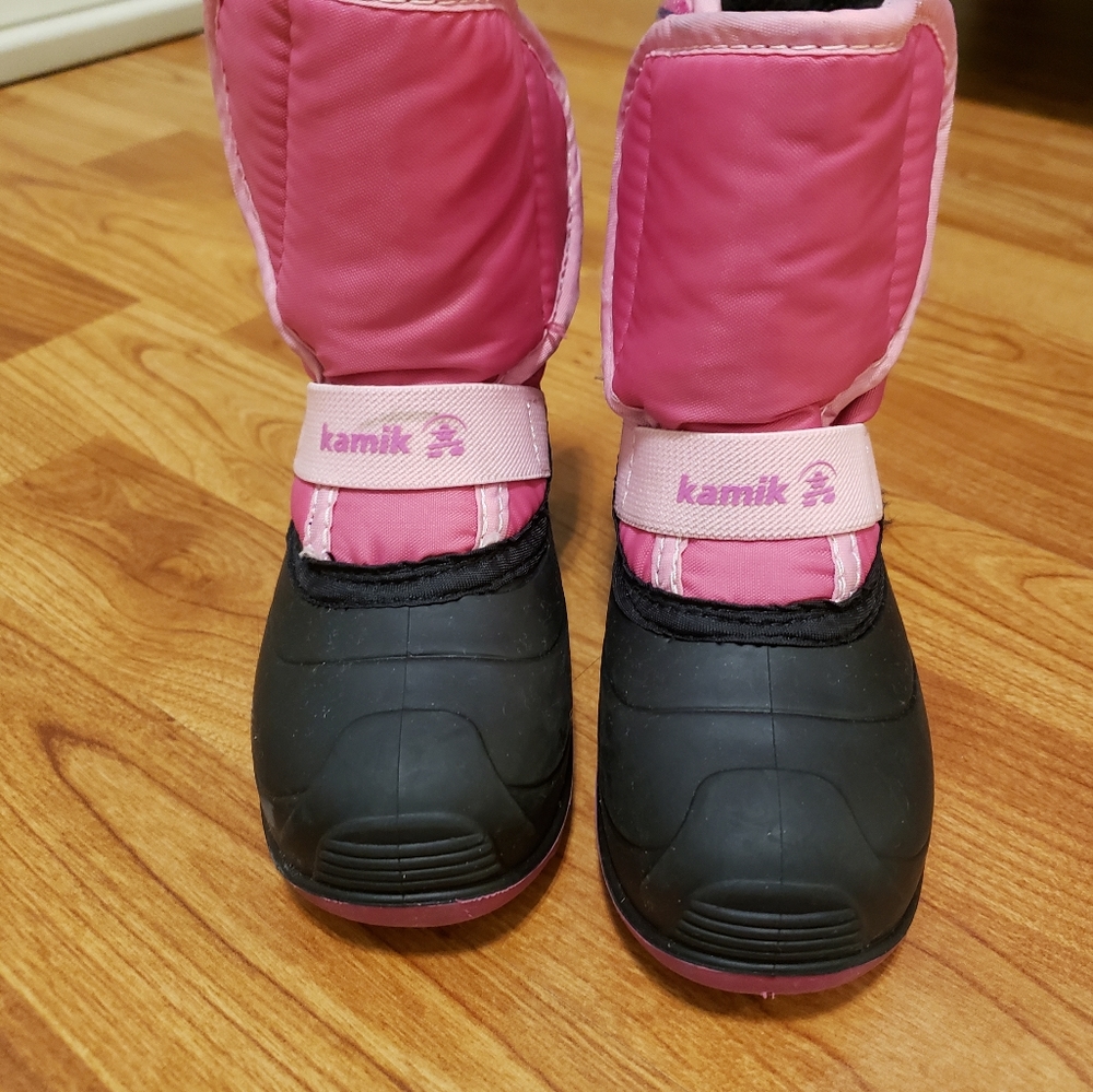 Kamik Toddler Pink and Black Snow Boots Size 8